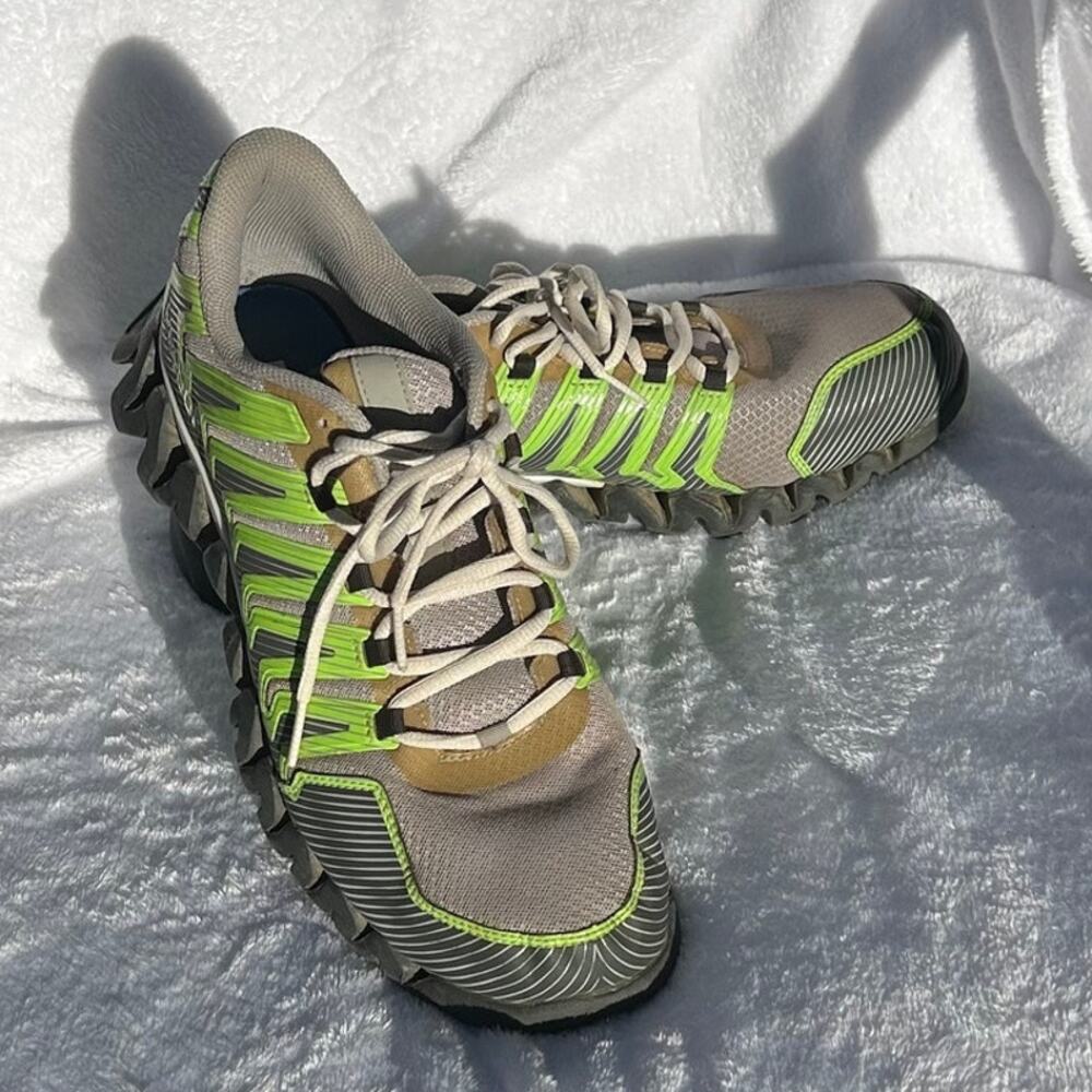 Reebok ZigTech Running Shoes Gray Lime Green Men's Size 12